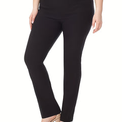 Plus Size High Rise Straight Leg Trousers