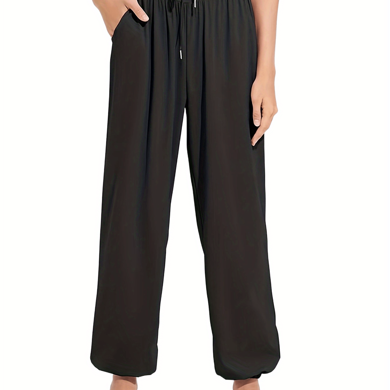  Sports Pants Women's Plus Solid Yoga Pants With Pockets