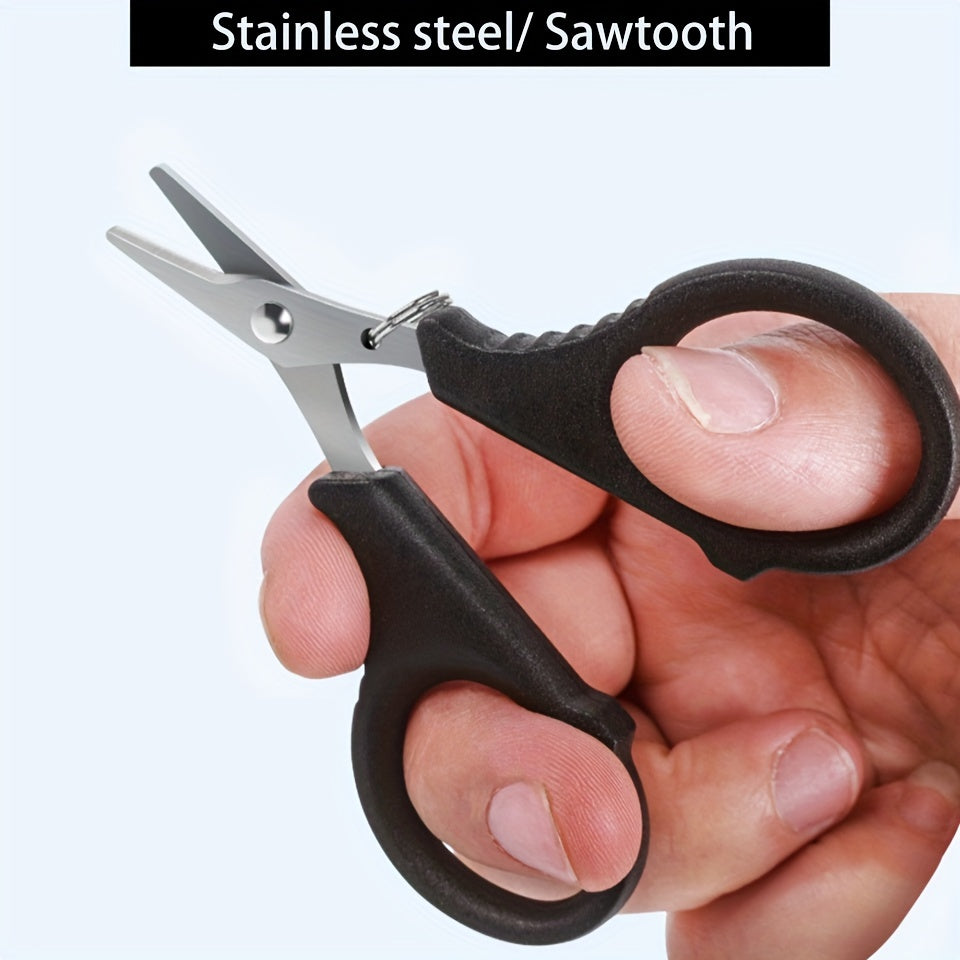 Retractable Lanyard Fishing Scissors Stainless Steel Outdoor Accessories
