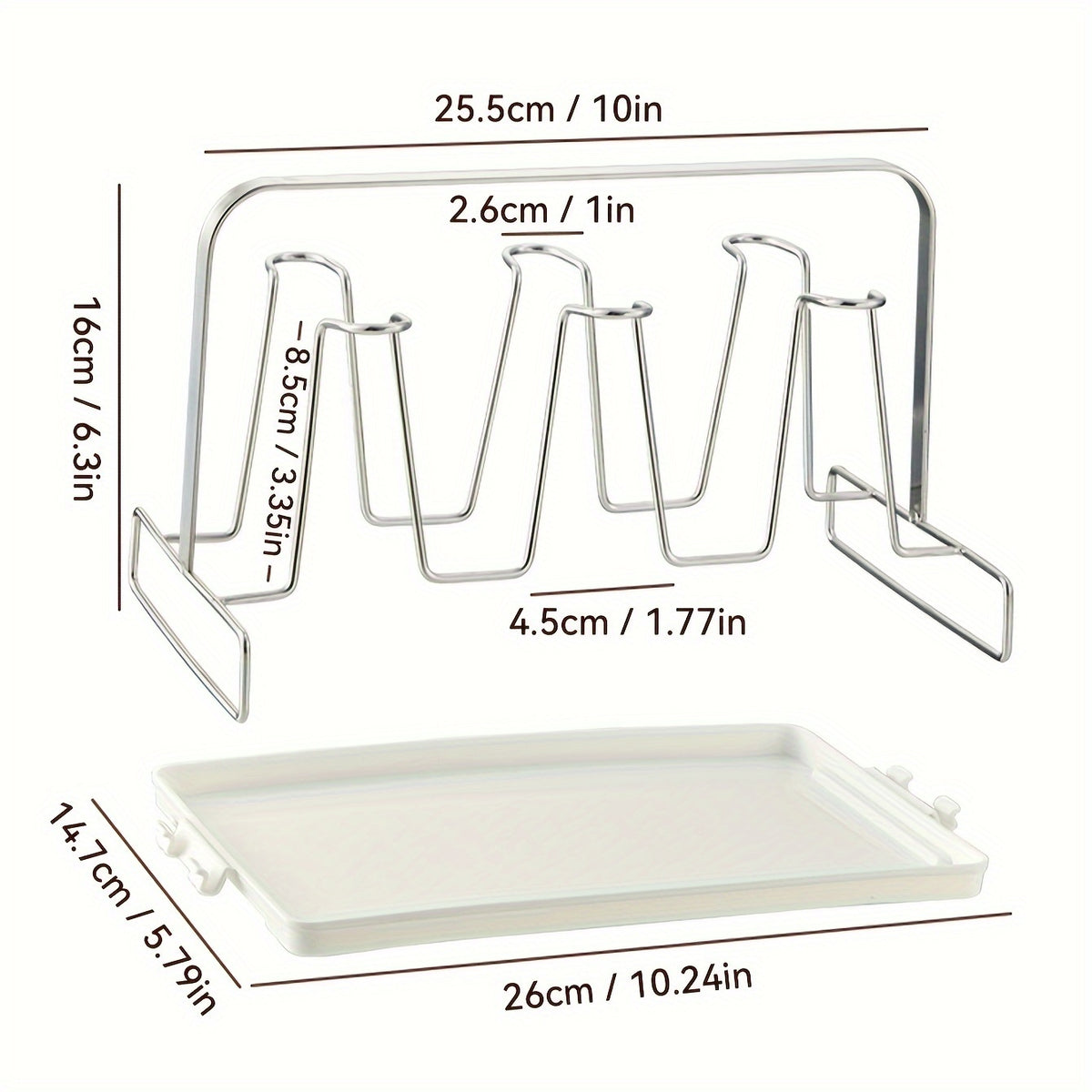 Stainless Steel Drain Cup Holder Large Capacity Coffee Table Tray