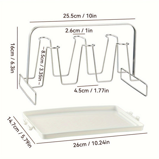 Stainless Steel Drain Cup Holder Large Capacity Coffee Table Tray