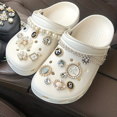 Pearl Rhinestone Shoe Pins Decor Set DIY Shoe Buckle Accessories