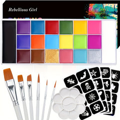 Halloween Face Painting Kit 20 Colors Easy to Apply & Remove
