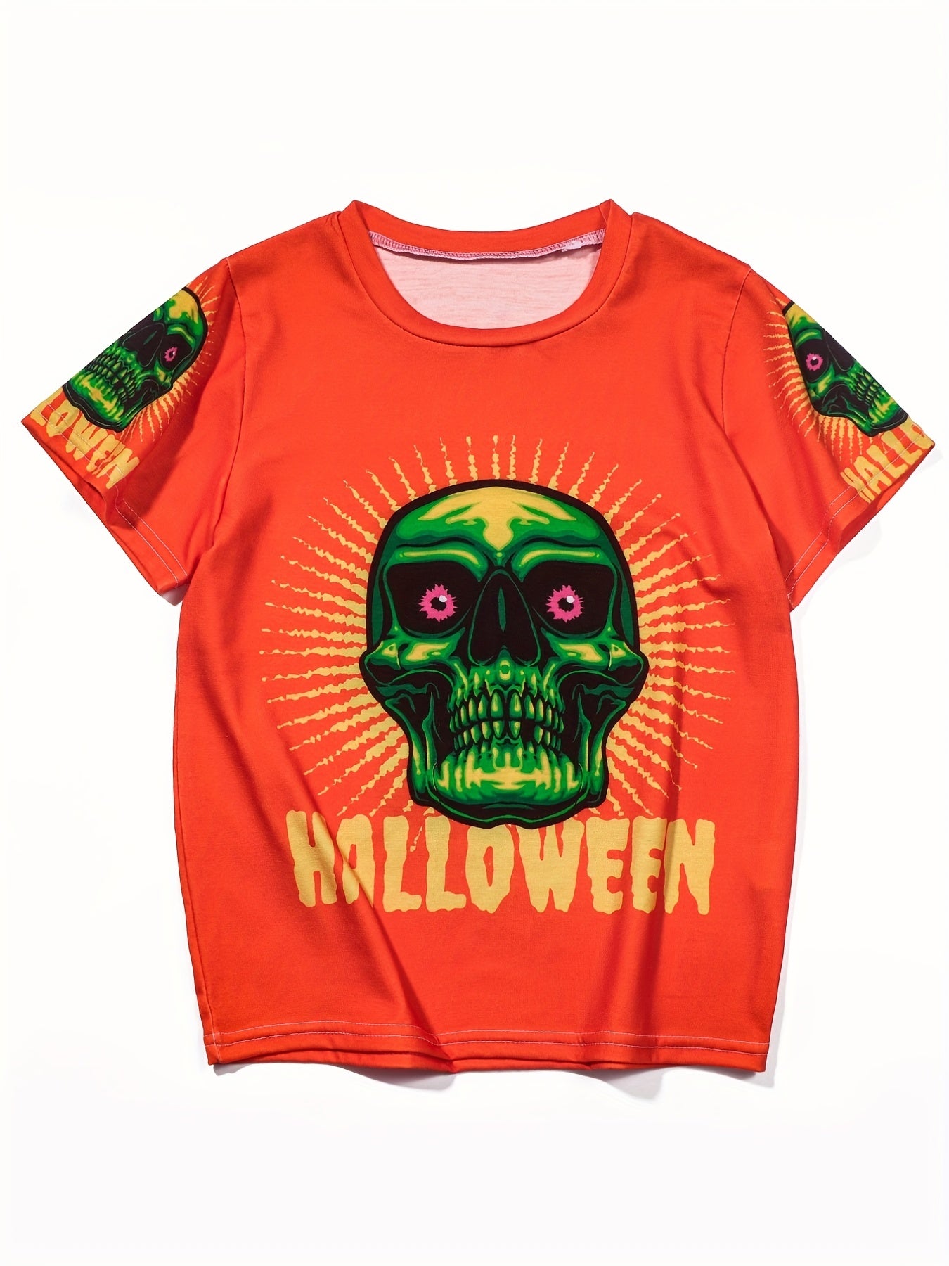 Boys Skull Printed Street Style T Shirt Halloween Costume Casual