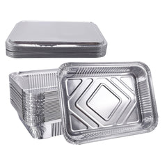 20pcs 23 X 9 Aluminum Pan With Lid Durable Disposable Foil Pans
