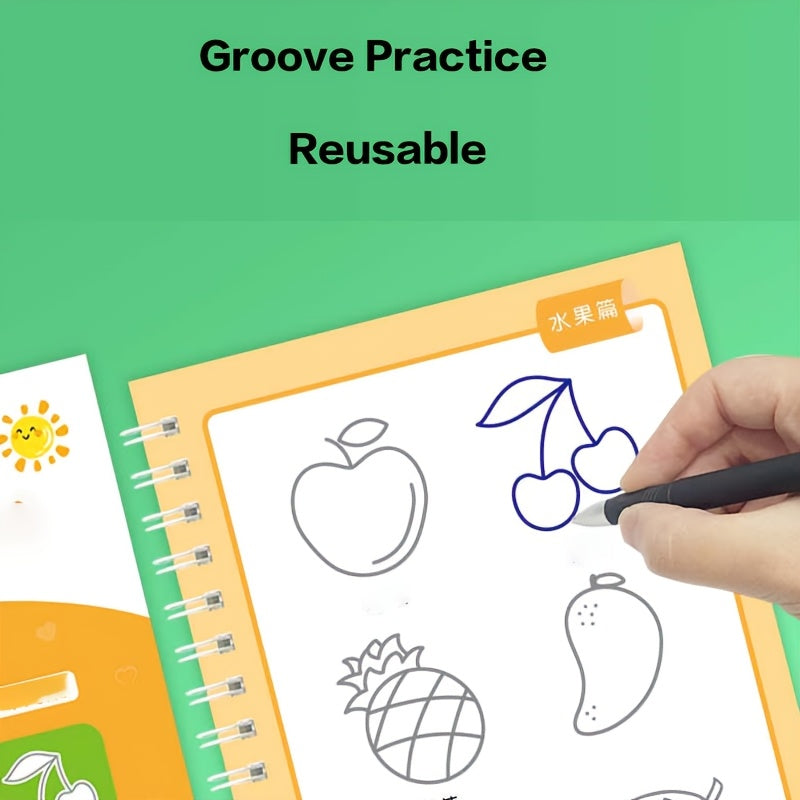 Reusable 3D Groove Writing Board for Learning Numbers & Letters