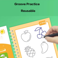 Reusable 3D Groove Writing Board for Learning Numbers & Letters