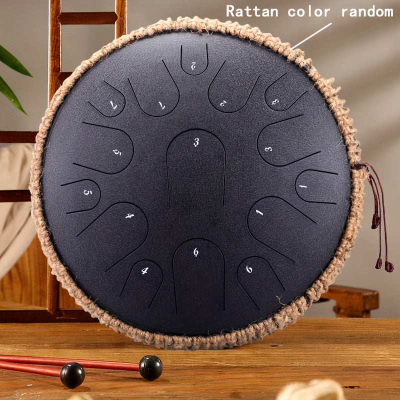 Steel Tongue Drum 15 Tone Handheld Tank Drum Percussion Instrument