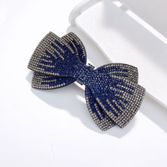 Rhinestone Bow Hairpin Back Head Clip Headdress Spring Clip