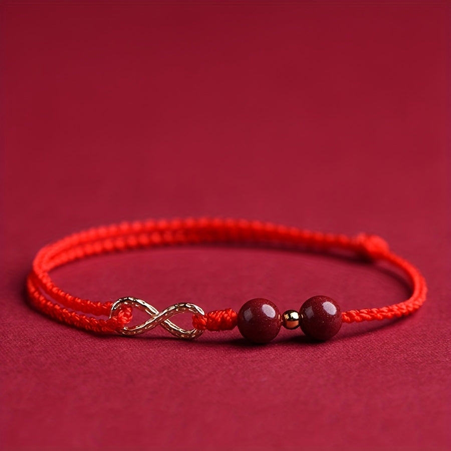 Red String Cinnabar Beads Good Luck Bracelets for Women Men