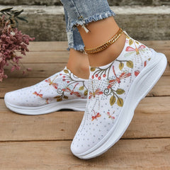 Women's Rhinestone Sock Shoes Dragonfly Slip On Trainers