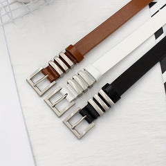 Women's Square Pin Buckle Belt PU Leather