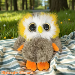 Owl Plush Doll with Expressive Eyes and Fluffy Feathers