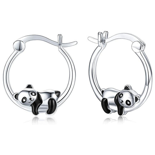 Panda Hoop Earrings Animal Ear Jewelry Women Girls