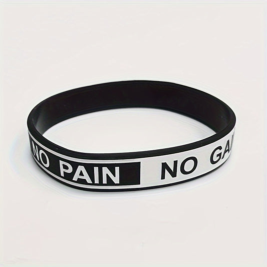 1pc No Pain No Gain Wristbands Motivational Silicone Bracelets