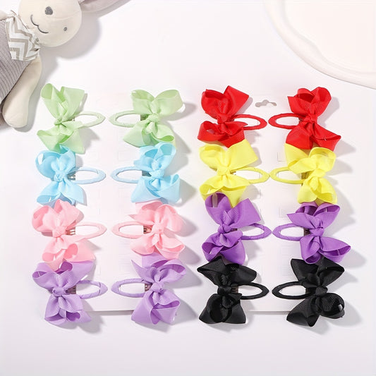 8pcs Bow Hair Clips for Baby Girls