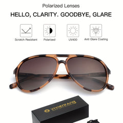 VINTAGE TORTOISE AVIATOR SUNGLASSES POLARIZED GRADIENT LENSES