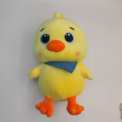 Yellow Chick Plush Toy with Bandana Soft Polyester Decor