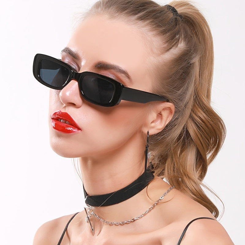 Vintage Punk Rectangular Sunglasses Women's Eyewear