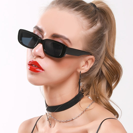 Vintage Punk Rectangular Sunglasses Women's Eyewear