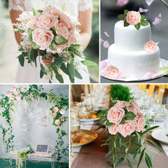 25pcs Blush Artificial Roses for DIY Party Wedding & Mother's Arrangements