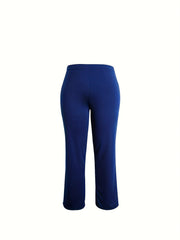  Casual Pants Women's Plus Solid Straight Leg Pants