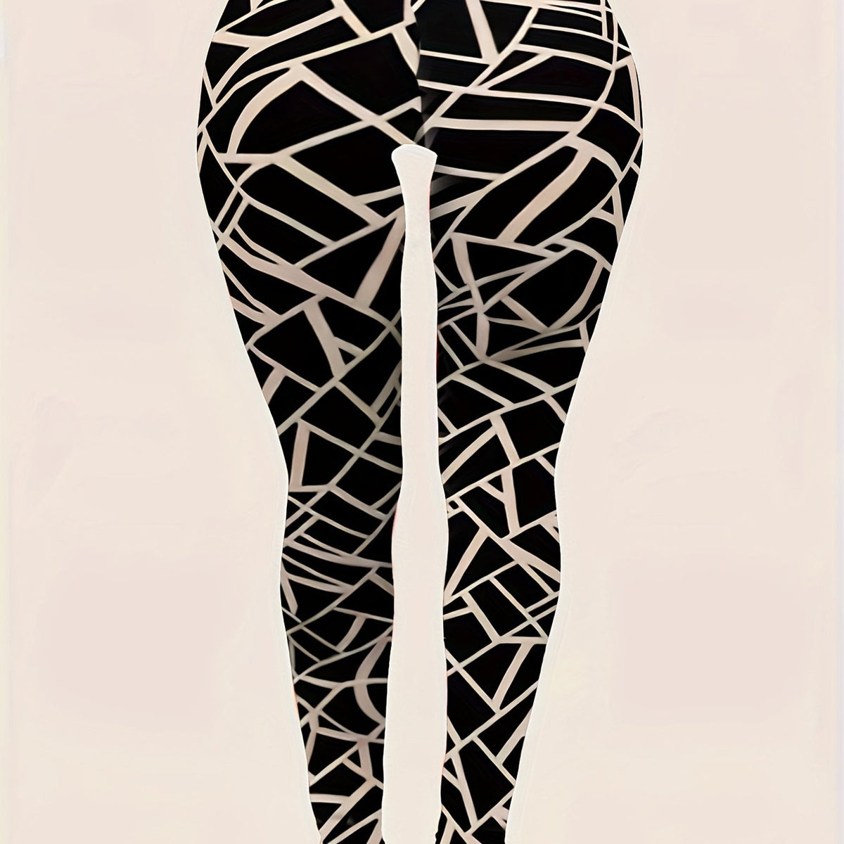  Geometric Print High Rise Skinny Trousers