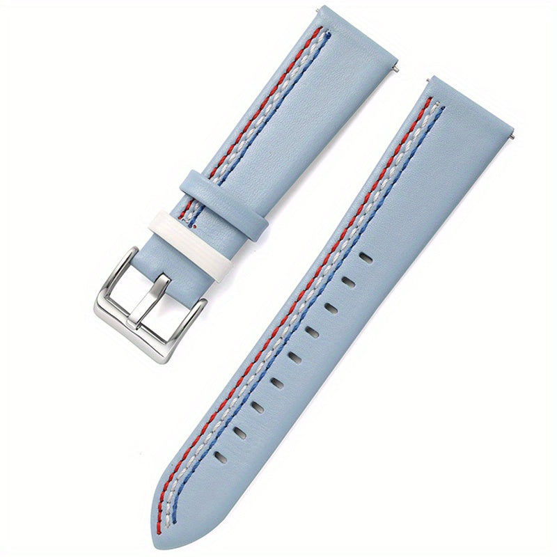 Colorful Leather Watch Strap Spring Bars 20mm22mm