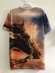Horse 3D Print Men's Short Sleeve T-shirt Graphic Tee Summer Clothes