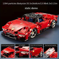 1:14 Scale Red Supercar Building Blocks Model Kit