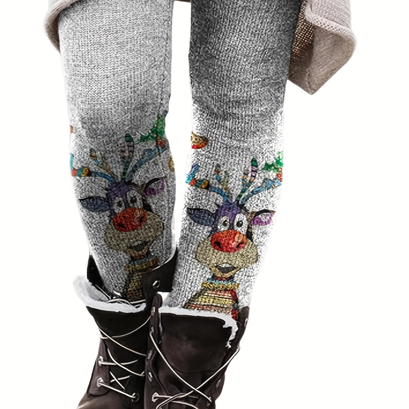  Graphic Print High Rise Skinny Trousers