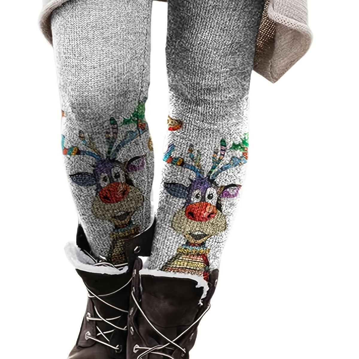  Graphic Print High Rise Skinny Trousers
