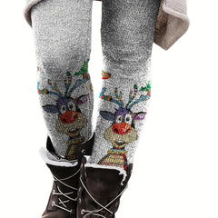  Graphic Print High Rise Skinny Trousers