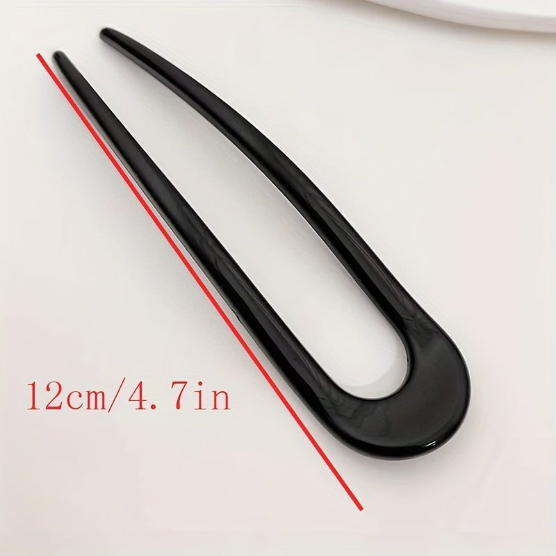 2pcs U shaped Hair Pin Solid Hair Bun Holder Hair Clip Hair Accessories