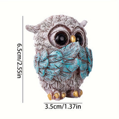 3pcs European Style Owl Figurines Resin Craft Home Decor