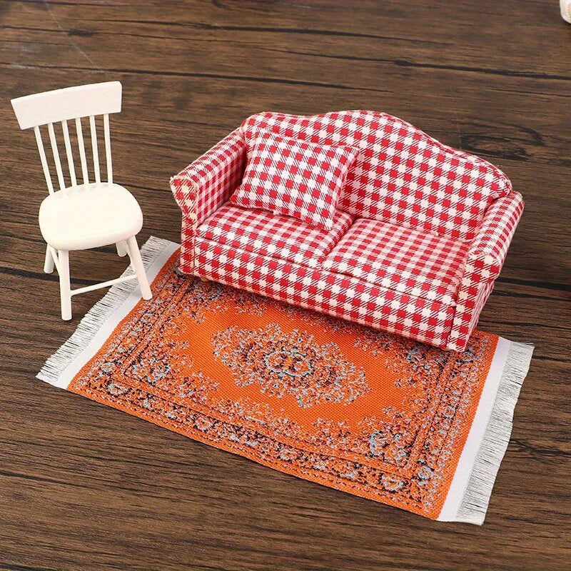 Vibrant Dollhouse Rug 1pc Compact Durable Textile for Decor
