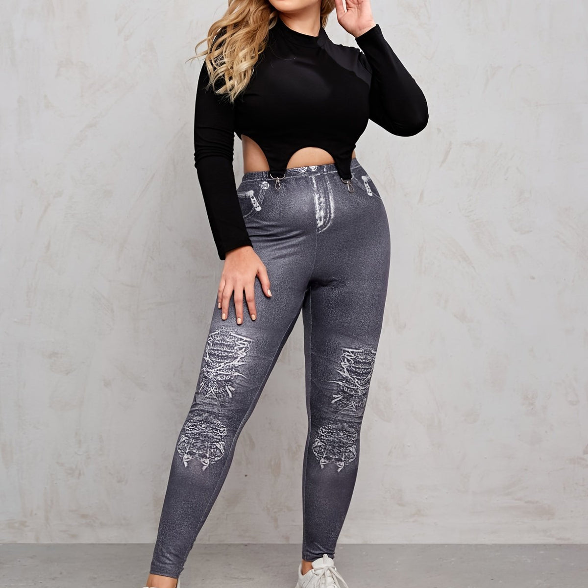  High Rise Skinny Stretch Leggings