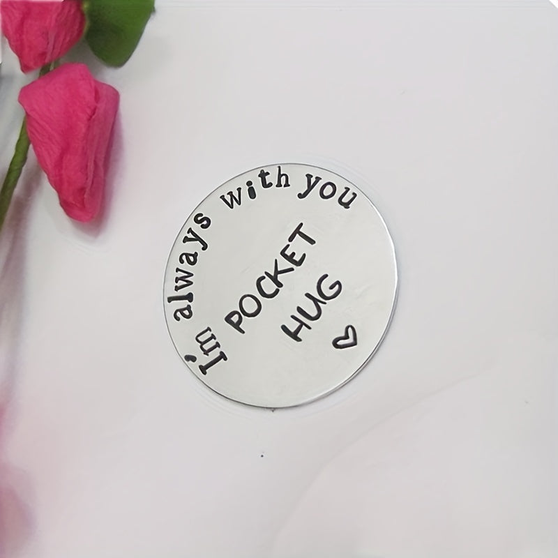 Stainless Steel Pocket Hug Token Engraved Love Gift for Him