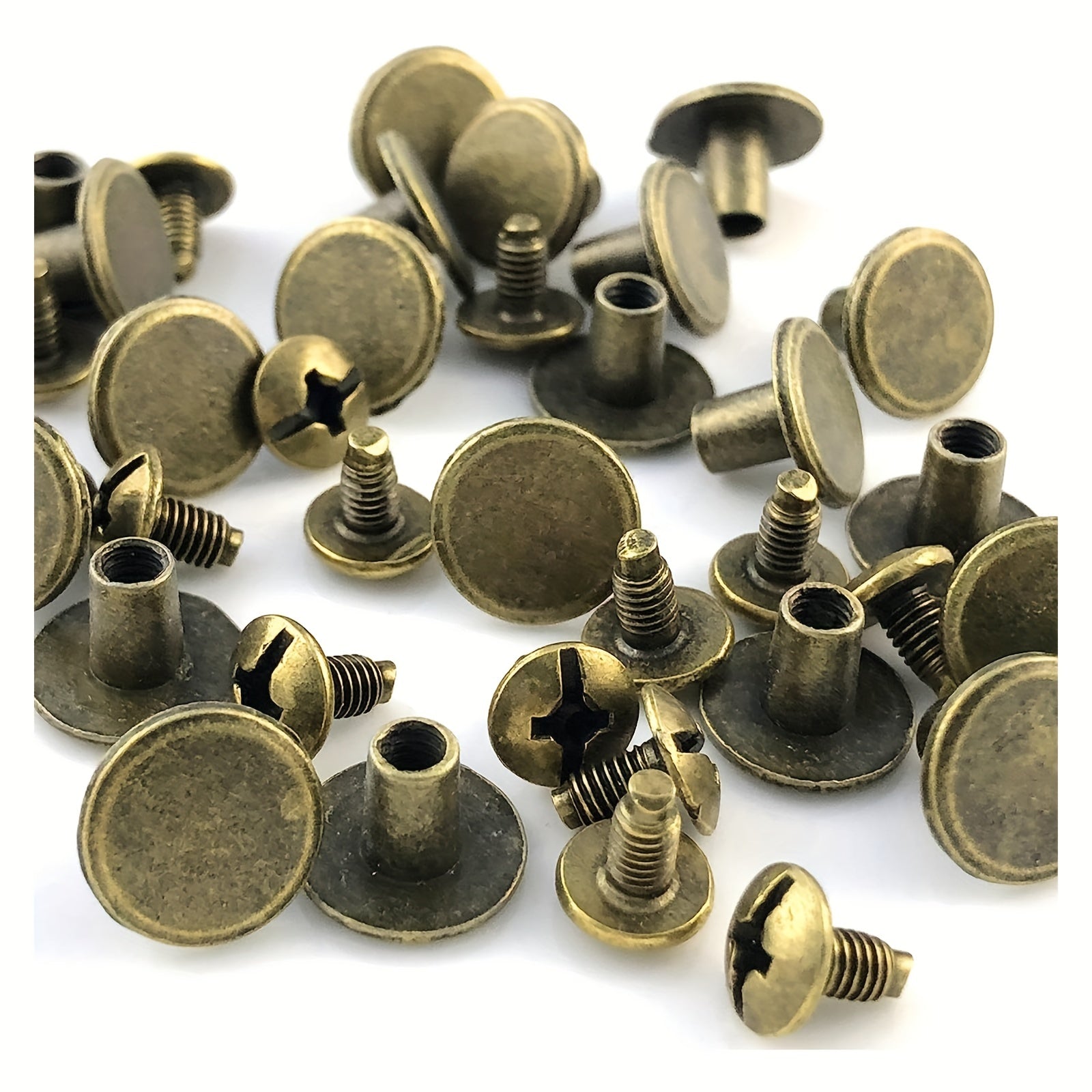 100 Sets Mixed Colors Round Flat Head Chicago Screws For Leather