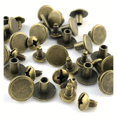 100 Sets Mixed Colors Round Flat Head Chicago Screws For Leather