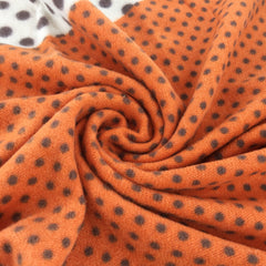 Polka Dot Geometric Warm Scarf Frayed Trim Cashmere Shawl