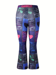  Boho Colorblock Flare Leg Pants