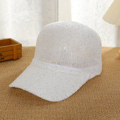 Glitter Shinny Knitted Baseball Cap Solid Hollow Breathable Dad Hat