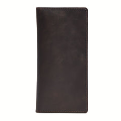 Leather Long Bifold Checkbook Wallet for Men