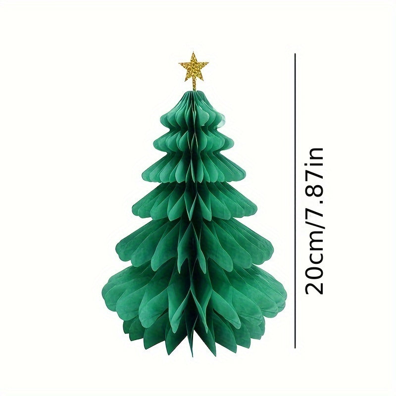 Xmas Tree Decoration Paper Honeycomb Pendant Merry Christmas Hanging Ornaments