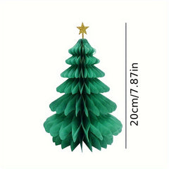 Xmas Tree Decoration Paper Honeycomb Pendant Merry Christmas Hanging Ornaments