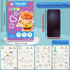 32 Pages Reusable Magic Practice Copybook Set for Pen Control Training