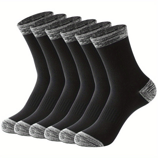 Men's Solid Crew Socks Breathable Comfy Casual Unisex Outdoor Wear