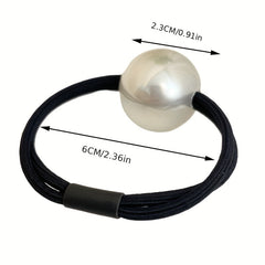 Vintage Faux Pearl Hair Tie Elastic Ponytail Holder