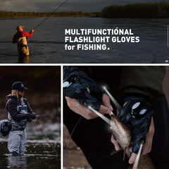 LED Flashlight Gloves for Repairing Fishing Running Hiking
